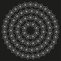 Star circle pattern. Symmetrical floral emblem. Concentric ornament Vector. Monochrome round design. Royalty Free Stock Photo