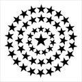 Star circle. Round frames with stars for badge, emblem and seal.