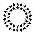 Star circle. Round frames with stars for badge, emblem and seal.