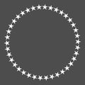 Star in circle shape. Starry vector border frame icon isolated on a dark black background.