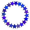 Star in circle shape. Starry vector border frame icon isolated on a white background.