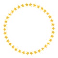 Star in circle shape. Starry vector border frame icon isolated on a white background.