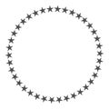 Star in circle shape. Starry vector border frame icon isolated on a white background.