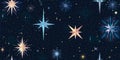 star clipart, various shapes and sizes, seamless pattern Royalty Free Stock Photo