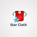 Star cloth logo vector, icon, element, and template for company