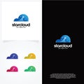 Star Cloud Logo Template Design Vector Royalty Free Stock Photo
