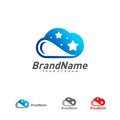 Star cloud logo vector template, Cloud star logo design concept, Icon symbol Royalty Free Stock Photo