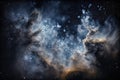 star cluster surrounded by cloud of interstellar dust, with hidden stars shining in the background