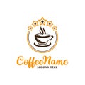 Star Coffee Logo Design Template. Coffee Star logo concept vector. Creative Icon Symbol