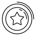 Star coin chip icon outline vector. Casino money