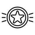Star coin icon, outline style
