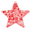 Star Collage Icon for BigData and Computing
