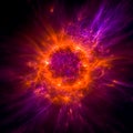 Star collapse and birth of new stars and galaxies from interstellar dust, AI generated Royalty Free Stock Photo