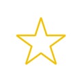 Star color icon vector. Line yellow rank symbol isolated. Trendy flat favorite outline ui sign desi