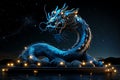 Star constellation, Draco the dragon, serpent in the sky winds its way through the northern sky, guarding the celestial pole Royalty Free Stock Photo