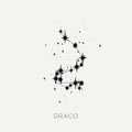 Star constellation space zodiac draco black white vector