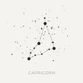 Star constellation zodiac capricorn black white vector Royalty Free Stock Photo
