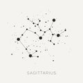 Star constellation zodiac sagittarius black white vector Royalty Free Stock Photo