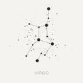 Star constellation zodiac virgo black white vector Royalty Free Stock Photo