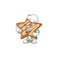 Star cookies cartoon with the mascot chef