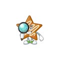 Star cookies cartoon with the mascot detective