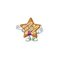 Star cookies cartoon with the mascot geek