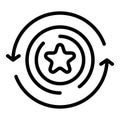 Star courage icon outline vector. Jump skill Royalty Free Stock Photo