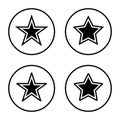 Star cowboy icon set on circle line. Stars symbol vector