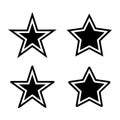 Star cowboy icon set isolated on white background. Stars symbol vector