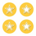 Star cowboy icon vector on yellow circle background