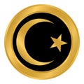 Star and crescent button.