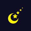 Star and Crescent Moon icon isolated on background Royalty Free Stock Photo