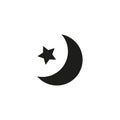 Star and crescent - symbol of Islam flat icon for apps and websites