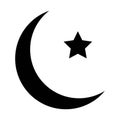 Star and crescent - symbol of Islam flat icon for apps and websites