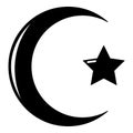 Star crescent symbol islam icon , simple style