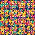 Star cut square tribal color symmetry seamless pattern