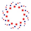 American flag symbols stars round border frame logo. Royalty Free Stock Photo