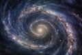 Star dance: galaxies, nebula and planets in a cosmic spiral., generative IA Royalty Free Stock Photo