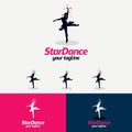 Star Dance Logo Design Template Royalty Free Stock Photo