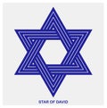 Star of David ancient Jewish symbol made in modern linear style vector icon isolated on whit Royalty Free Stock Photo