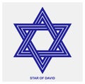 Star of David ancient Jewish symbol made in modern linear style vector icon isolated on white.