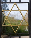 Star of David on entrance to the Jewish cemetery Vreelandseweg in Hilversum Royalty Free Stock Photo