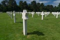 Star of David in front of white crosses at the American Cemetery and Memorial, Colleville-sur-Mer, Normandy, France Royalty Free Stock Photo