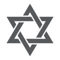 Star of David glyph icon, israel and jewish, hexagram sign, vector graphics, a solid pattern on a white background.