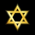 Star of David gold color vector illustration. Jewish symbolism icon Royalty Free Stock Photo