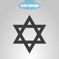 Star of David on a gray background. Vector illustration. Judaism sign