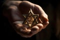 Star of David in the hands of a Jewish man, Generative AI Royalty Free Stock Photo