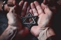 Star of David in the hands of a Jewish man, Generative AI 2 Royalty Free Stock Photo