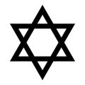 Star of David. Hexagram sign. Symbol of Jewish identity and Judaism. Simple flat black illustration Royalty Free Stock Photo