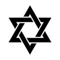 Star of David. Hexagram sign. Symbol of Jewish identity and Judaism. Simple flat black illustration
